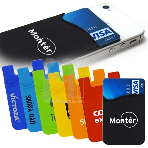 ซองซิลิโคนติดโทรศัพท์มือถือ<br>Silicone Card Pocket for Mobile phone