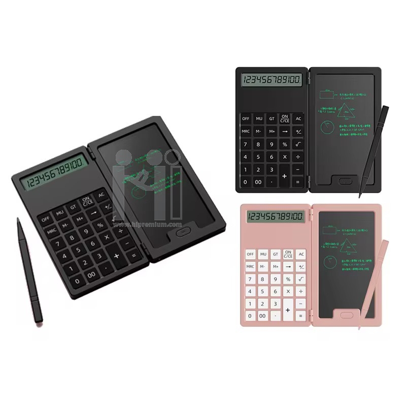 2in1 เครื่องคิดเลขจดโน้ตลบได้