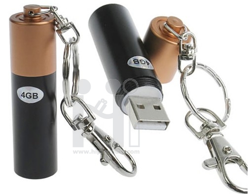 Flash Drive โลหะ แฟลชไดร์ฟถ่านแบตเตอรี่