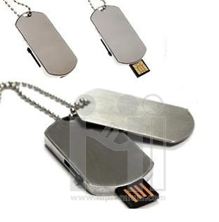 Dog Tag Slim Flash Drive แฟลชไดร์ฟสลิมบาง แฟลชไดรฟ์แท็กป้ายห้อยคอพร้อมสร้อยคอ