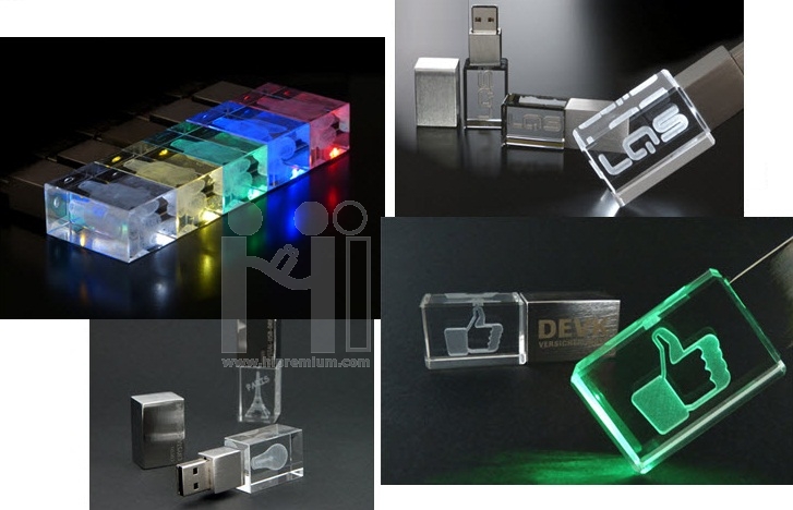 3D crystal USB flash drive  แฟลชไดร์ฟแก้วคริสตัลใส3มิติ แฟลชไดร์ฟเรืองแสง 