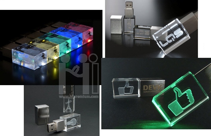 3D crystal USB flash drive <br> แฟลชไดร์ฟแก้วคริสตัลใส3มิติ แฟลชไดร์ฟเรืองแสง 