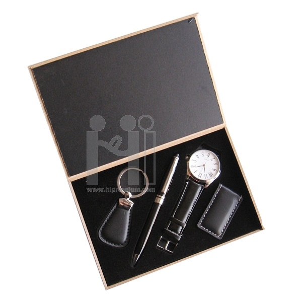 ชุดกล่องของขวัญกิ๊ฟเซ็ท Gift Set<br>นาฬิกาข้อมือ,ปากกา,พวงกุญแจ,แม็กเน็ต 