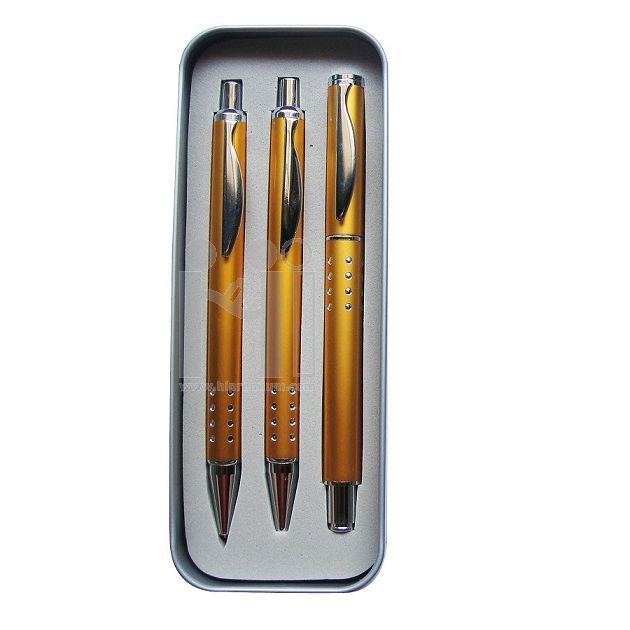 ชุดกล่องปากกาโลหะ3ด้าม(ชุดปากกา,ดินสอกด,หมึกซึม)