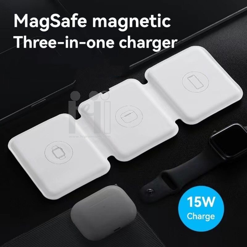 แท่นชาร์จไร้สายพับได้ 3 in 1 Wireless Charger , Wireless charger, ที่ชาร์จไร้สาย, แท่นชาร์จไร้สาย, ที่ชาร์จไร้สาย3in1, แท่นชาร์จ Qi ไวร์เลสไร้สาย, qi charger, แท่นชาร์จไร้สาย 3 in 1 ,ที่ชาร์จพับได้