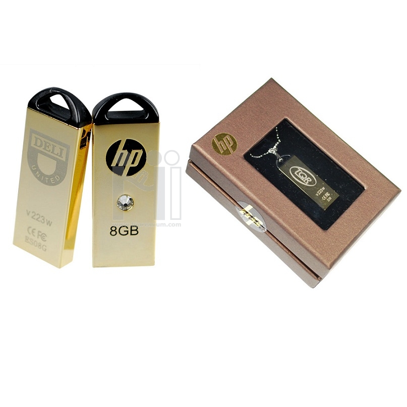 ***Flash Drive HP v223w <br>ประดับSwarovski crystal พร้อมกล่องของขวัญ , HP v223w 8GB, HP v223w 16GB, HP v223w 32GB, HP v223w 64GB, HP v223w 128GB