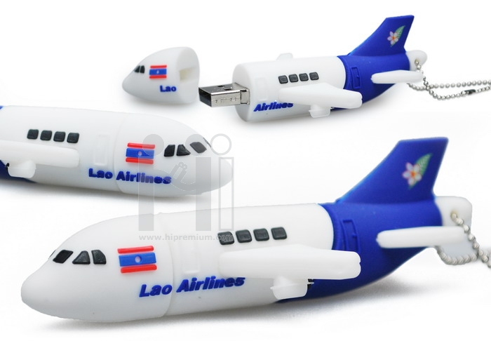 แฟลชไดร์ฟเครื่องบินสายการบินลาว Lao Airlines หรือทรงอื่นๆตามสั่ง(แฟลชไดรฟ์สั่งทำ) , 