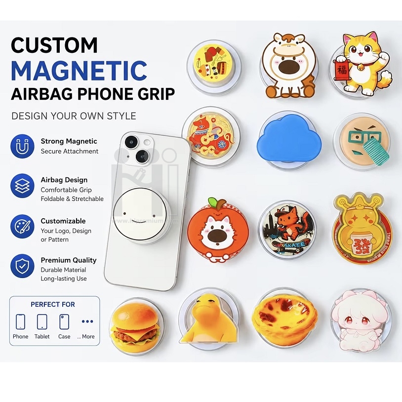 Magnetic Griptok แหวนจับมือถืออะคริลิคขึ้นรูปใหม่ตามสั่ง