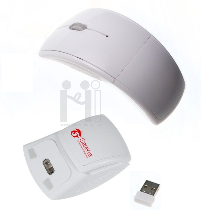 เมาส์ไร้สายพับได้ บอดี้โค้งSlimบาง<br>2.4Ghz USB Wireless Mouse