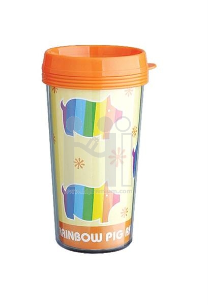 แก้วน้ำใส่รูปได้ แก้วพลาสติก2ชั้น plastic double wall cup