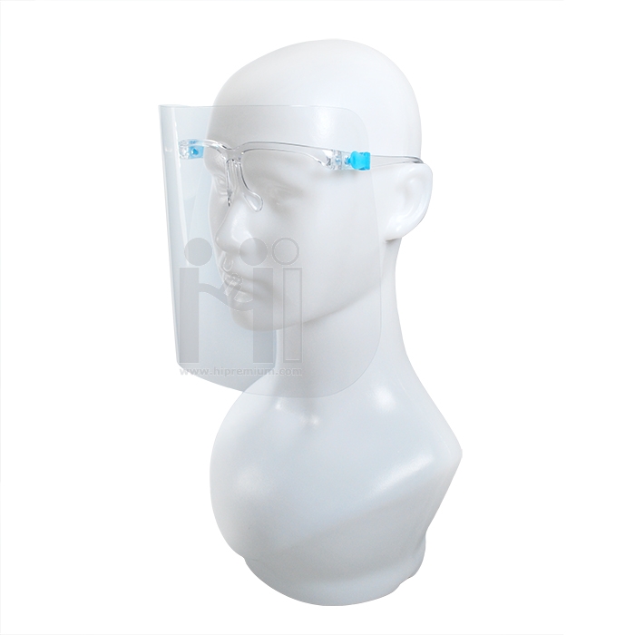 Face Shield แว่นตาหน้ากากใสป้องกันเชื้อโรคสกรีนโลโก้<br>หน้ากากกันน้ำลาย สต๊อก