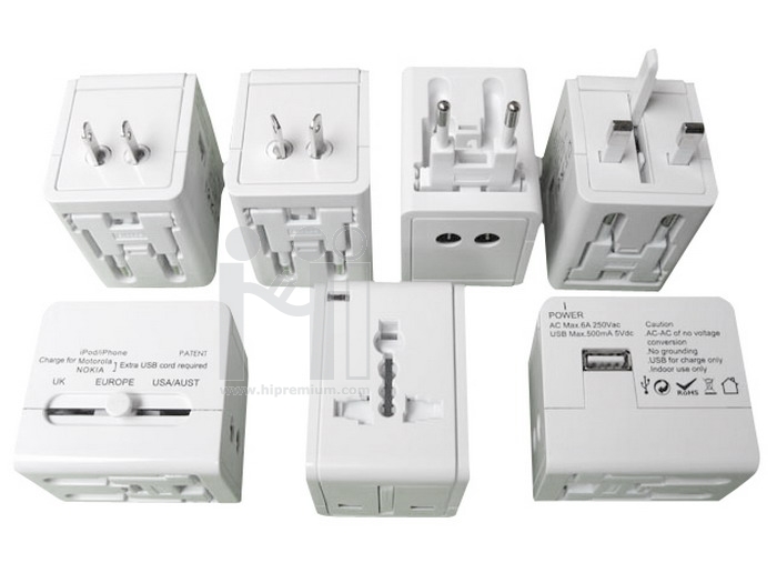 USB ปลั๊กไฟทั่วโลก International Travel Plug Adapter  <br>UNIVERSAL ADAPTER