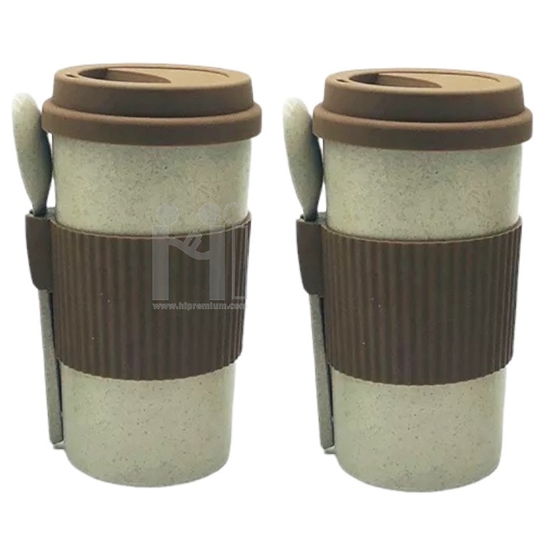 Eco Cup แก้วน้ำฟางข้าวสาลีพร้อมช้อน<br>Straw Wheat Plastic Cup , แก้วจากวัสดุธรรมชาติ, กระบอกน้ำฟางข้าวสาลี, แก้วฟางข้าวสาลี, กระบอกน้ำ eco, แก้วน้ำ eco, แก้วน้ำจากฟางข้าวสาลี, แก้วน้ำฟางข้าวสาลี, แก้วกาแฟฟางข้าวสาลี